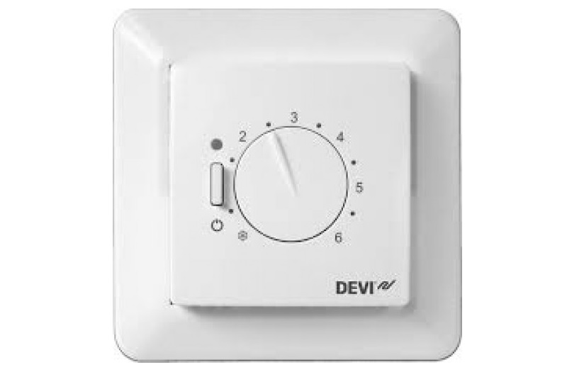 Терморегулятор DEVIreg-530 для систем теплый пол. Диапазон регулирования + 5 - + 45 гр. С. Имеет датчик температуры пола.