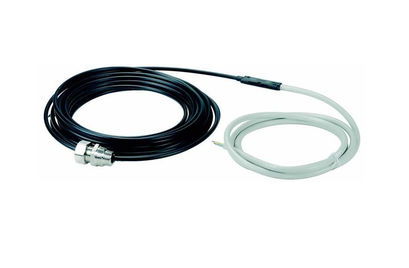DEVIaqua 9T — двухжильный экранированный нагревательный кабель с соединительным проводом, герметичными муфтами.