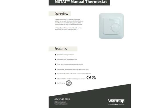 Терморегулятор Warmup MSTAT Manual