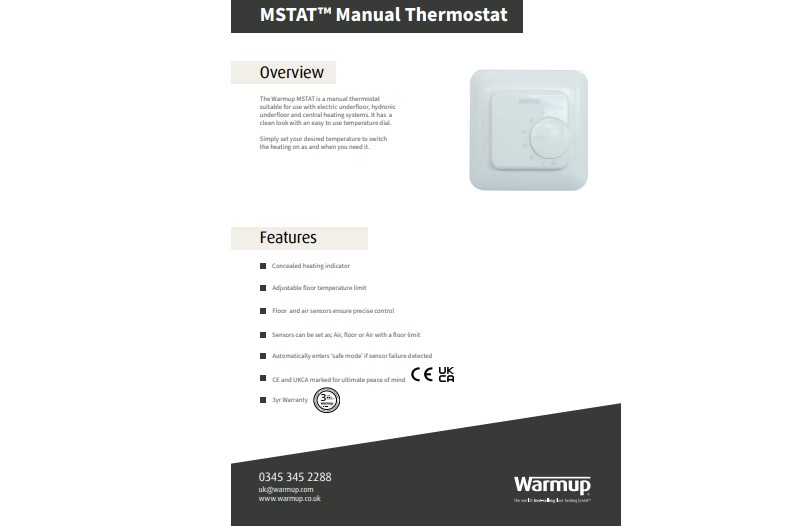 Терморегулятор Warmup MSTAT Manual