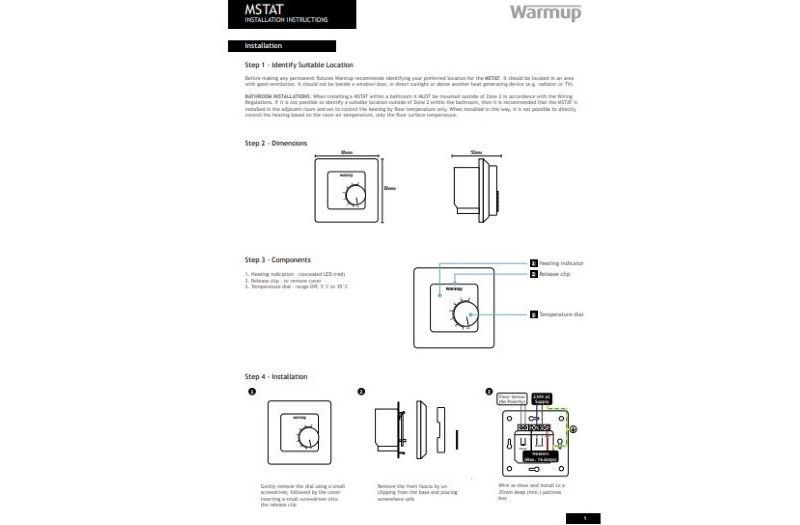 Терморегулятор Warmup Manual MSTAT